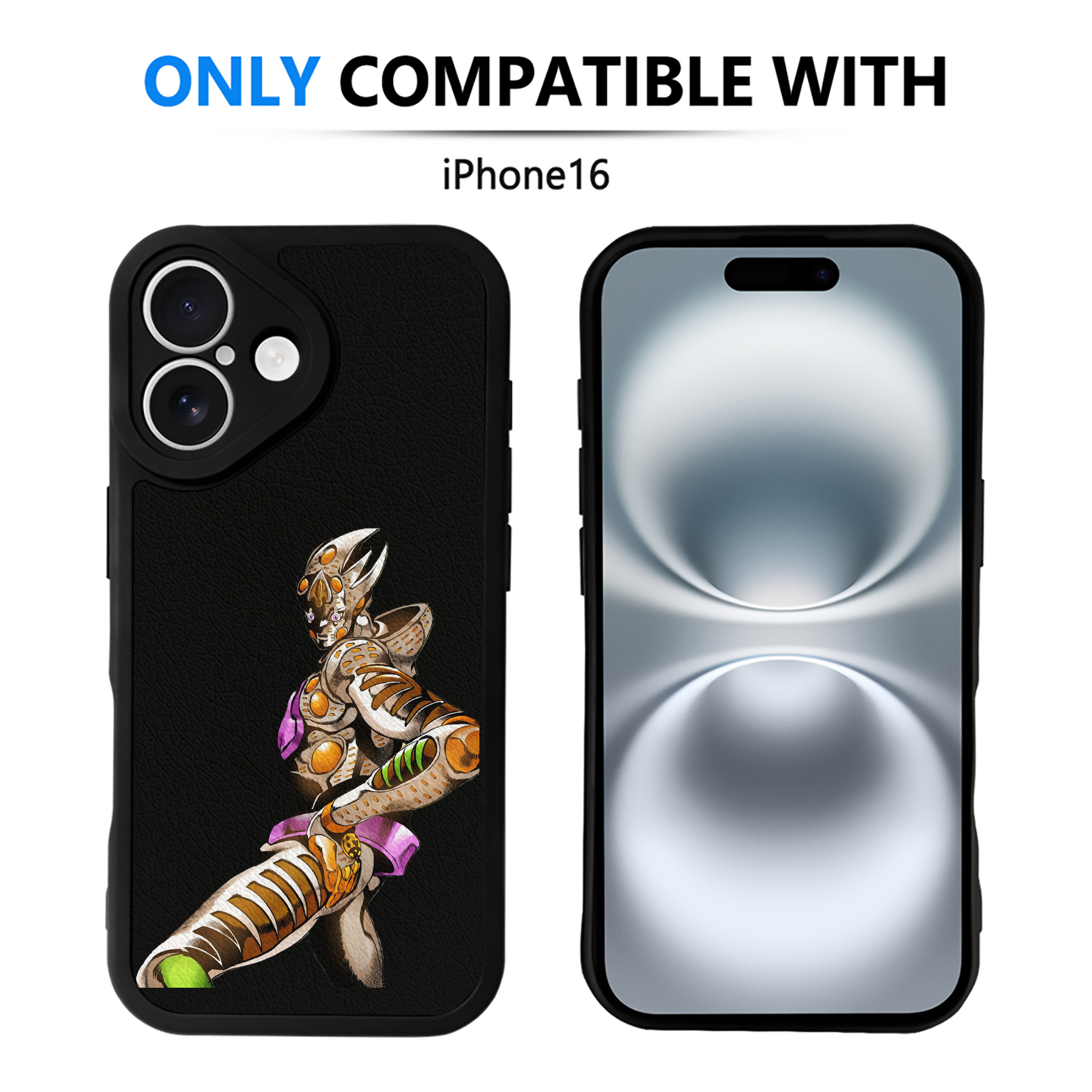 （画像用） ジョジョの奇妙な冒険 ジョルノ?ジョバァーナ JoJo's Bizarre Adventure Giorno Giovanna 【iPhone 16シリーズ対応】シリコンスマホケース（レザー調） 材質：シリコン